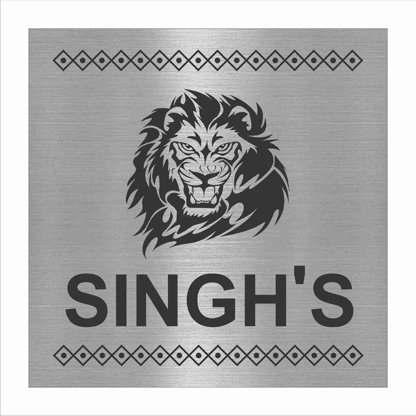 Lion Face Printed Home & Office Name Plate - Name Plate House