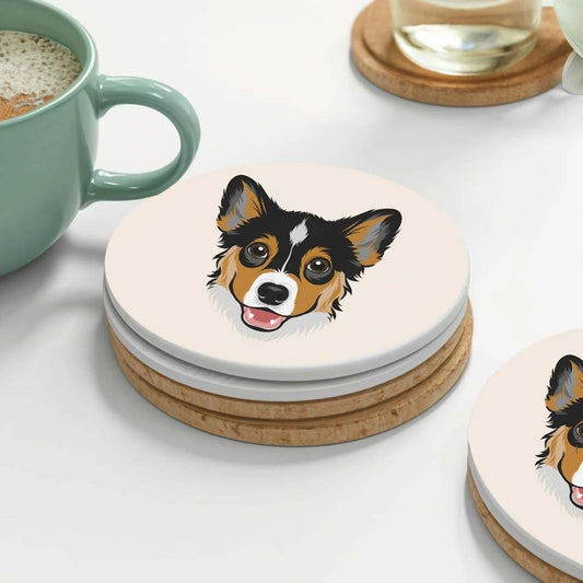 Dog Printed Drink/Beer coaster - Personalized Gift 4 Pcs - Sangam Ad