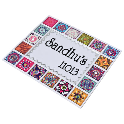 Beautiful Mandala art Name Plate | Floral Pattern